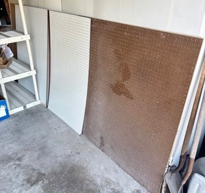 lot 3341 image: 4 pegboards, largest is 4x4, plus 4x8 drywall