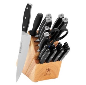 HENCKELS Forged Premio 18-Piece Knife Block Set - Light Colored Block  Professional Quality *Retails $289*
