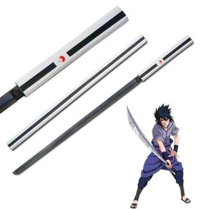 NARUTO SASUKE KUSANAGI GRASS CUTTER STEEL NINJA SWORD KATANA COSPLAY W/ Stand