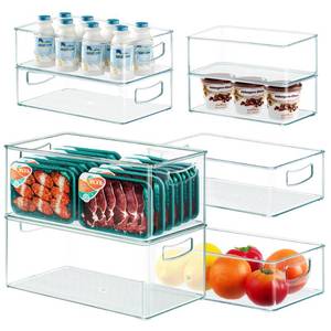 lot 22515 image: Heyuzb 8 PACK Freezer Organizer Bins Fridge Organizer Stackable Storage Bins with Side Handles Refrigerator Organizers and Storage Home Organization Must Haves - Retail $34