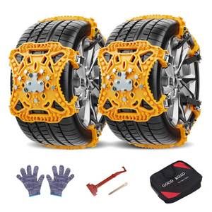 lot 22524 image: Snow Chains for Car 6 Pack, Emergency Anti Slip Chains for SUVTrucksATV, Adjustable Universal Winter Security Chains for Ice Snow Mud Sand, Easy Installation, Tires Width 6.5-10.8165-275mm - Retail $40