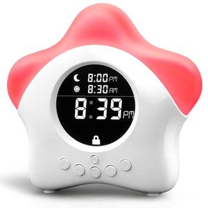 lot 50741 image: Stay-in-Bed Clock for Kids - Toddler Sleep Trainer, Night Light & Alarm - Retail $29