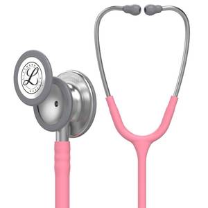 lot 7738 image: 3M Littmann Classic III Monitoring Stethoscope, 5633, More Than 2X as Loud, Weighs Less, Stainless Steel Chestpiece, 27 Pearl Pink Tube - Retail $108