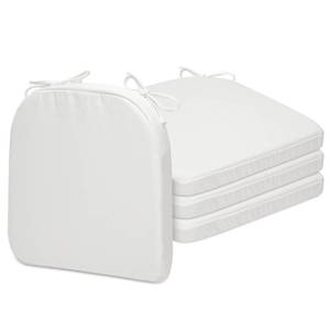 lot 7739 image: SQUARE MOON Chair Cushions for Dining Chairs, High Resilience Foam Dining Room Chair Pads, Kitchen Seat Cushions with Ties, Machine Washable, 17 x 16 x 2, 4Pack, White - Retail $35