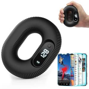 lot 7743 image: LVPIMAN Smart Grip trainer, Supports Multiple Game Interaction and HID Mode Video Browsing,Grip Strength Trainer for fitness, Stress relief and Rehabilitation Training, Resistance 50 Pounds Hand Trainer Black - Retail $8