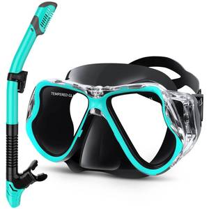 lot 22681 image: Greatever Dry Snorkel Set,Panoramic Wide View Anti-Fog Scuba Diving Mask,Professional Snorkeling Gear for Adults Kids - Retail $30