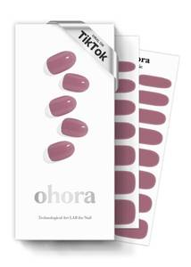 lot 33279 image: ohora Semi Cured Gel Nail Strips (N Bare Plum) - Works with Any Lamps, Salon-Quality, Long Lasting, Easy to Apply & Remove - Includes 2 Prep Pads, Nail File & Wooden Stick - Retail $9