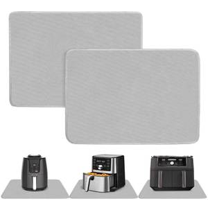 lot 33280 image: Amerbro Heat Resistant Mats for Countertop - Firproof 16x24 in Heat Resistant Mats for Air Fryer - Kitchen Countertop Protector for Air Fryer, Coffee Maker, Stand Mixer, Toaster, Oven 2PCS - Grey - Retail $25