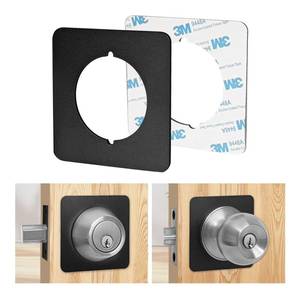 lot 33312 image: MOSECYOU Door Knob Plates Square Version, Matte Black, Thick, Door Reinforcement Plate, Scar Plates for Door KnobDeadbolt, Door Handle Cover Filler Fixing Repair Backplate(2 Pcs, Matte Black) - Retail $10