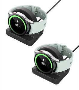 lot 41346 image: MoKo 2 Pack Charger Stand Compatible with Samsung Galaxy Watch 8 7 6 5 40mm 44mm8 Classic 46mmUltra6 Classic 43mm 47mm5 Pro, Silicone Charging Stand Dock Station Holder with Non-Slip Base, Black - Retail $14