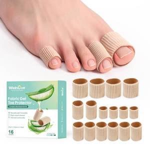 lot 41347 image: Welnove Toe Cushion Tube Sleeves, 16 Counts Soft Corn Pads Covers for Women Men Pain Relief, Toe Sleeve Protectors for Cushions Corns, Blisters, Calluses, Toes - Multi-Size, Beige - Retail $14