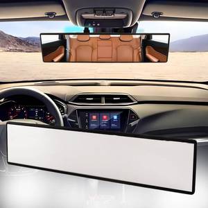 lot 41349 image: Broadway Car Rear View Mirror HD Anti Glare Universal 12 Inch large Field of View Panoramic Rearview Mirror with Wide Angle Blue Tint for Car SUV and Truck12 Inch White - Retail $15