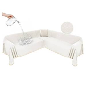 lot 50699 image: HYZOTEX Waterproof Sectional Couch Covers Sectional Sofa Cover L Shaped Corner Sofa Slipcovers Blanket for Dogs Pets Washable Jacquard Quilted L Shape Furniture Protector (75x276 in, Cream White) - Retail $144