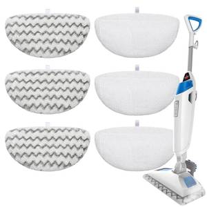 lot 58656 image: S2U 6-Pack Bissell Steam Mop Pads, Perfect Fit for Bissell Powerfresh Steam Mop Pads 19401806, Thick & Washable Steam Mop Replacement Pads for Weekly TileVinyl Concrete Large Home Garage Cleaning - Retail $13