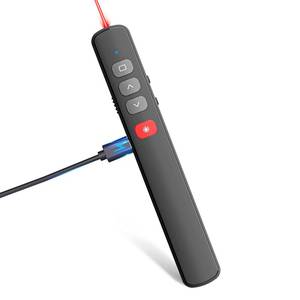 lot 58657 image: Wireless Presentation Clicker - Rechargeable Presenter Remote 2 in 1 USB CA PowerPoint Clicker with Red Light Pointer Slide Advancer for Computer Laptop Mac - Retail $10
