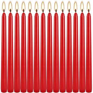 lot 58667 image: WPONSZU 14 Pack Tall Red Taper Candles 10 Inch Unscented Dripless Candlesticks for Christmas,Valentines Day,Dinner,Party,Brithday,Wedding and Home Decoration - 8 Hour Burn Time. - Retail $12