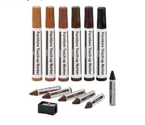 lot 58677 image: Furniture Repair Kit Wood Markers - Set of 13 - Markers and Wax Sticks with Sharpener Kit, for Stains, Scratches, Wood Floors, Tables, Desks, Carpenters, Bedposts, Touch Ups, and Cover Ups - Retail $10