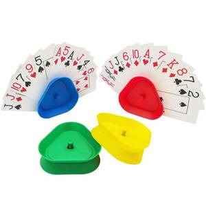 lot 58709 image: Yuanhe Playing Card Games Holder - 4Pack Little Hands Cards Tray for Kids, Seniors,Hands Free Cards Holders for Cards Game, Poker Parties, Family Card Game Nights - Retail $8