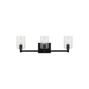 lot 26002 image: Generation Lighting 4464203En Fullton 3 Light 25  Wide Led Vanity Light - Black