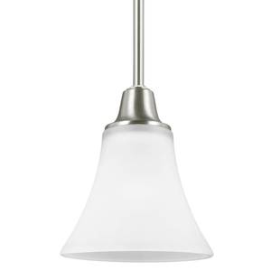 lot 26019 image: 6113201-962-Generation Lighting Sea Gull Lighting Metcalf One Light Mini Pendant in Transitional Style, 6.25 Inch wide by 7 Inch high, Brushed Nickel