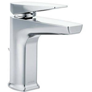 lot 26027 image: Moen Via Chrome One-Handle Bathroom Faucet