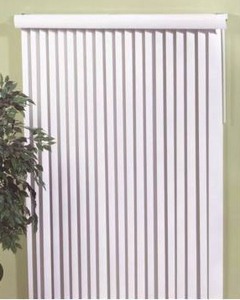 lot 26049 image: 3.5 In White Vertical Vinyl Window Blinds