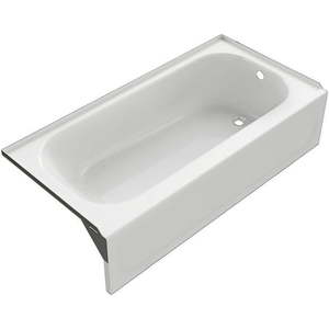 Proflo 60 X30x14.25 Right Hand Drain, Steel Soaking Tub - White