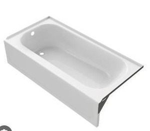 lot 26078 image: Proflow 60 Inch Alcove Left Drain Bathtub, White