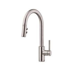 lot 26080 image: Pfister Stellen 1-Handle Pull-Down Kitchen Faucet in Stainless Steel