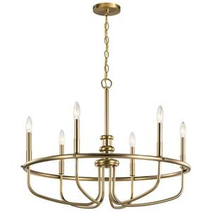 lot 26095 image: 52304CLZ-Kichler Lighting-Capitol Hill - 6 Light Large Chandelier In Traditional Style-22 Inches Tall and 28.75 Inches Wide, Classic Bronze Finish