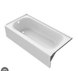 lot 26104 image: Left Drain 60x30 Soaker Bathtub, White