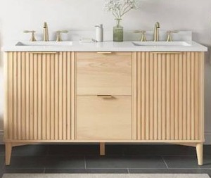 OVE 60 IN Gabi Double Sink Bathroom Vanity  in Rustic Ash, 60x22x34.5