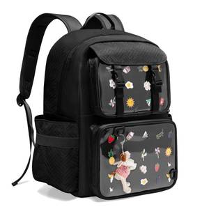 lot 3468 image: Prokva Ita Bag Pin Display Backpack with Insert, Kawaii Ita Backpack for Anime Cosplay, Black (Empty Bag Only, Patent Design) - Retail $40