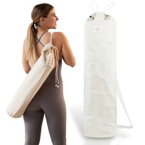 lot 3478 image: furora SELECTED Yoga Mat Bag Carrier, for small to 79 Inch large Yoga Mats  Yoga Bag made of organic cotton  Mat Holder, Accessories Women  Men  Pilates Exercise Workout (nature)