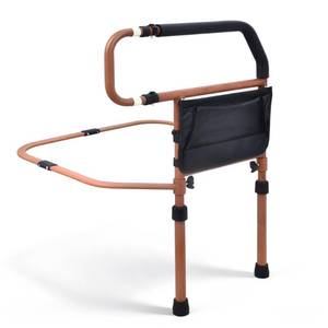 lot 3520 image: Sangohe Bed Rail for Elderly, Bed Assist Grab Bar Handle with Storage Pocket, Safety Bed Rails for Elderly Adults Getting in &amp Out of Bed at Home and Dorm, Reddish Brown, 504A02