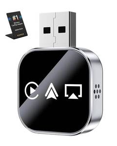 lot 3530 image: 3 in 1 Wireless Carplay Adapter, Car Screen Mirroring Converter, 2026 Upgrade Mirror iOS Phone for iPhoneAirplayAppleAndroid, Bluetooth Auto Link, Wired to Wireless, Plug & Play (for iPhone) - Retail $52