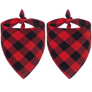 lot 3541 image: Malier 2 Pack Dog Bandana Christmas Classic Plaid Pet Bandana Scarf Triangle Bibs Kerchief Set Pet Costume Accessories Decoration for Small Medium Large Dogs Cats Pets - Retail $6
