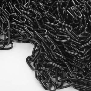 lot 3542 image: AKOLAFE 18 Black Chain Link 33 ft Long Decorative Chain for Hanging Plants, Basket, Picture Metal Heavy Duty Chain Bulk Carbon Steel Chain for Light Fixture, Chandelier, Lamp, Clothes, Dog Leash - Retail $22