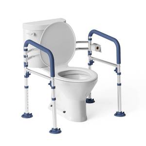 lot 3567 image: Loyoda Toilet Safety Rails for Seniors,Height-Adjustable Toilet Frame Width-Adjustable Toilet Handles Toilet Rail Provides Support for Seniors Pregnant Disabled - Retail $46