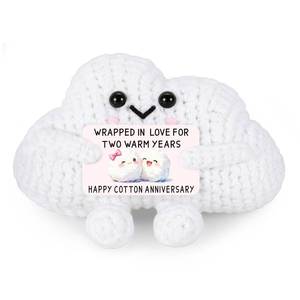 lot 3602 image: 2 Year Cotton Anniversary Crochet Gifts for Him Her 2nd Anniversary Cotton Gifts for Husband Wife Positive Crochet 2 Year Present for Couple Valentines Day Gifts for Girlfriend Wedding Birthday - Retail $9