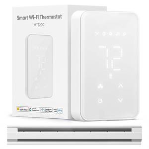 lot 3606 image: meross Smart Thermostat for Electric Baseboard and in-Wall Heaters Work with HomeKit, Alexa and Google Home, 120V-240V Wi-Fi Programmable Thermostat with Easy Install, Energy Saving, 4 Wires Needed - Retail $100