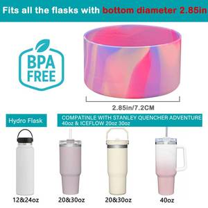 lot 3637 image: HEYSKAY Protective Flask Silicone Boot Base for Stanley Quencher Adventure 40oz & Stanley IceFlow 20oz 30oz Tumbler, and Compatible with 12-24oz Hydro Sport Water Bottles,Yeti and More - Retail $8