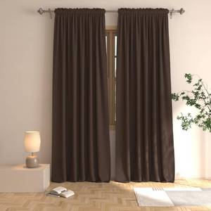 lot 3703 image: Blackout Curtains Coffee Brown 92 inches Long Room Darkening Window Curtain Panels Living Room Divider Patio Doorway Sliding Glass Door Rod Pocket Thermal Insulated Drapes Bedroom 2 Panels 52x92 - Retail $37