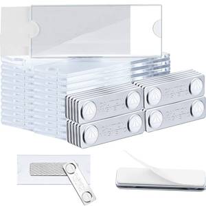 lot 3714 image: Gersoniel 12 Pieces Magnetic Name Tags Kit Acrylic Name Badge Holders Clear Label Holders with Blank Printable Paper Inserts Magnets Custom Identity for Office - Retail $16