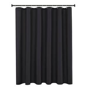 lot 3744 image: Biscaynebay Long Shower Curtain Fabric Liners 72 Width by 78 Length, Black Water Resistant Bathroom Curtains, Rust Resistant Grommets Top Weighted Bottom Machine Washable - Retail $13