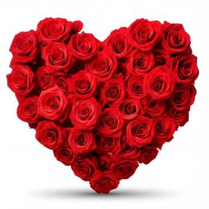 lot 3748 image: Bucherry 3.8 ft Red Roses Heart Cardboard Cutout Stand-up Life Size Large Heart Decoration Backdrop Photo Prop Stand up for Anniversary Wedding Party Engagement Valentines Day Decoration - Retail $29
