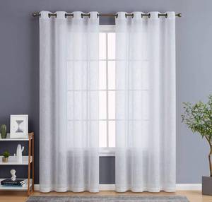 lot 3651 image: Lucento 54x96in White Curtains Faux Linen