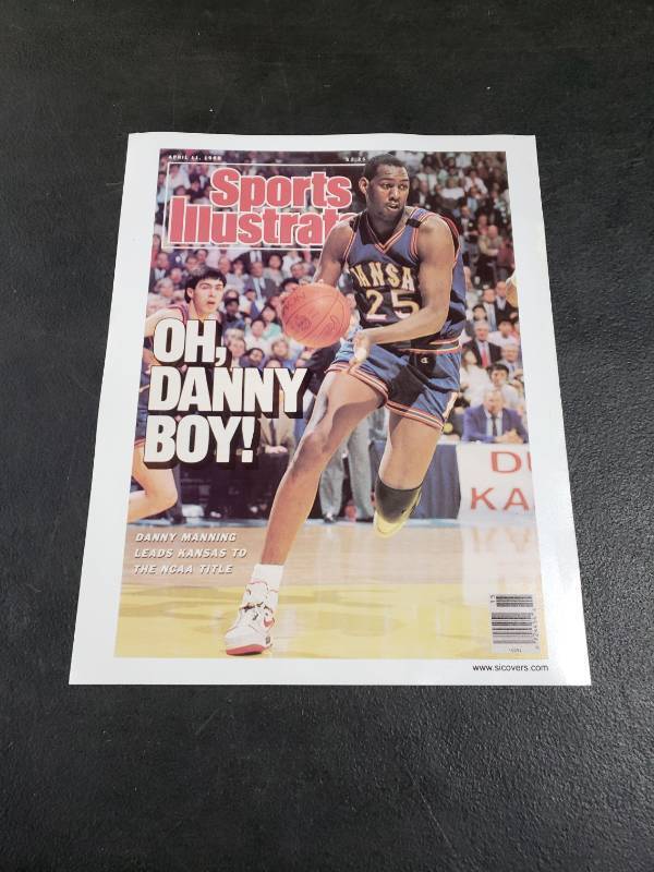 lot 77 image: 1988 Sports Illustrated Danny Manning Kansas NCAA Championship Issue Print