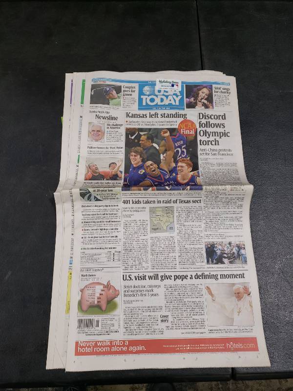 lot 79 image: USA Today Newspaper - Kansas NCAA Championship Issue
