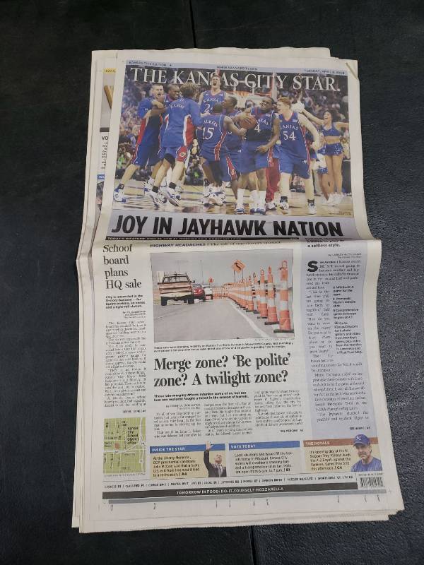 lot 83 image: 2008 Kansas City Star - KU Basketball Championship Newspaper